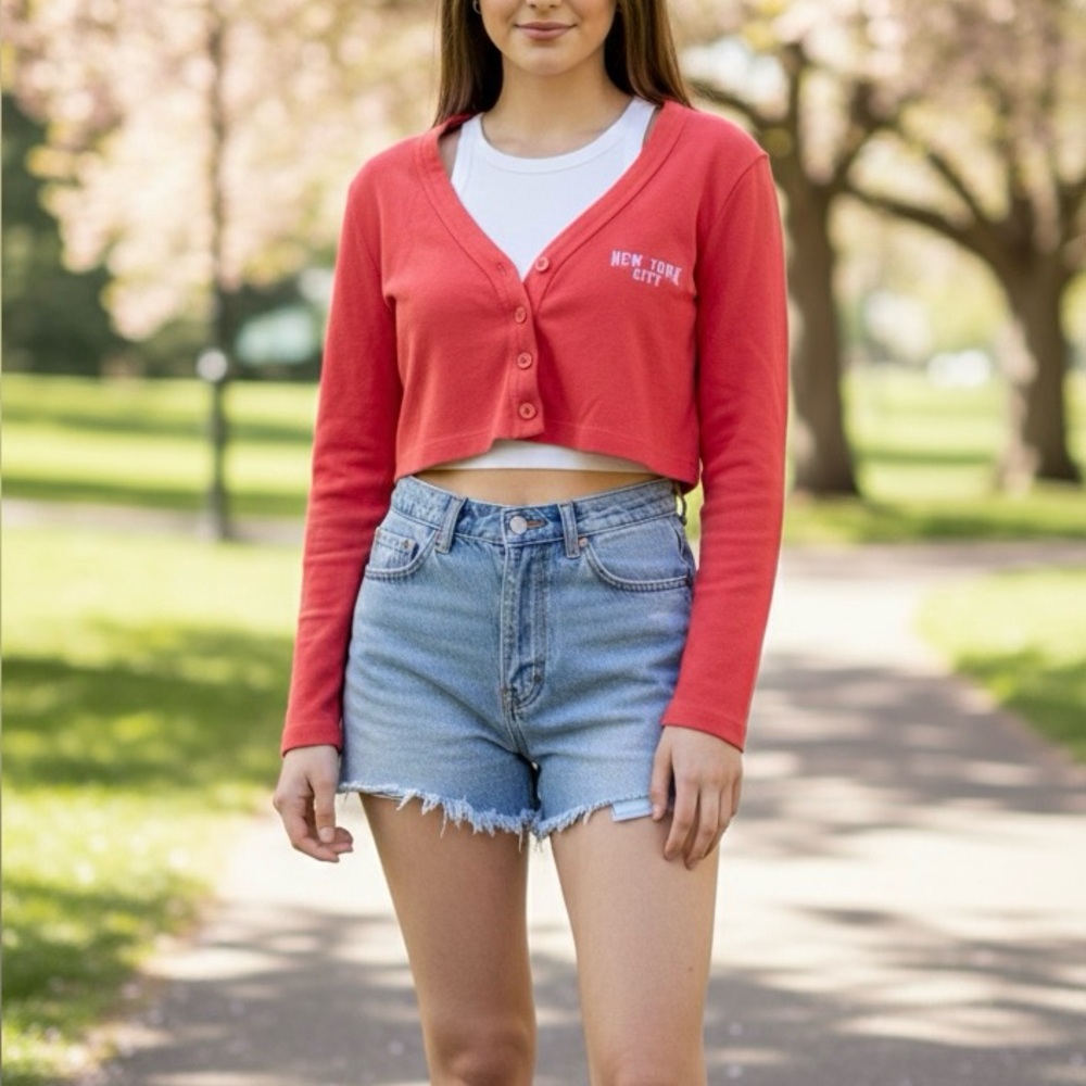 Forever 21 Red Button Down Shirt